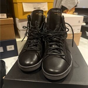 Saint Laurent Men's Black Leather Sneakers
